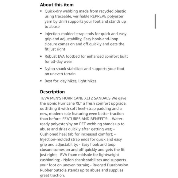 Teva Hurricane Sandals XLT2 Gorpcore Hiking Sandals in Black and Navy M 7  W 8.5 - Picture 8 of 8